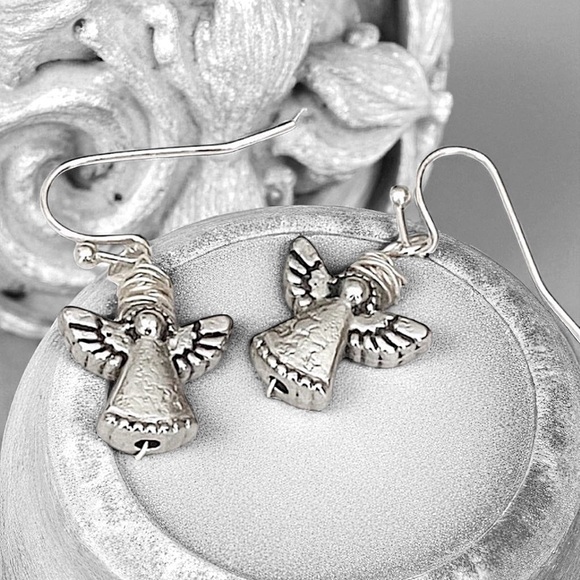 5 For $25💫Silver Angel Earrings - Picture 3 of 3